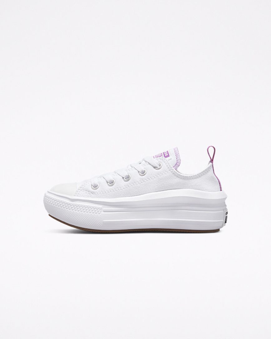 Pantofi Platforma Fete Converse Chuck Taylor All Star Move Low Top Albi Violet Albi | RO I13ZCK820